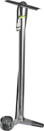Silver aluminum floor pump with flexible hose