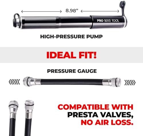 Black alloy hand pump with gauge — photo 3