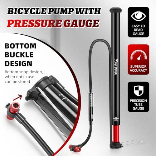 High Pressure Aluminum Floor Pump with Gauge — photo 3
