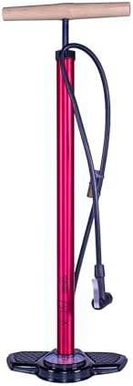 ALX red aluminum floor pump with gauge