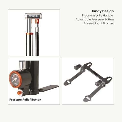 Silver Mini Floor Pump with Gauge — photo 5