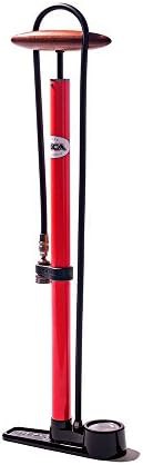 Red Steel Pista Floor Pump with Base