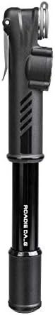 Black mini road pump with integrated gauge