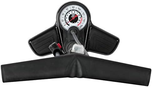 Silver black floor pump with gauge — photo 3