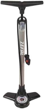 Silver black floor pump with gauge — photo 4