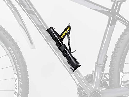 Black mountain bike pump with integrated gauge — photo 3