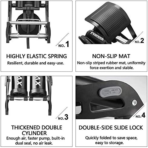 Double Barrel Steel Pedal Pump with Gauge — photo 3