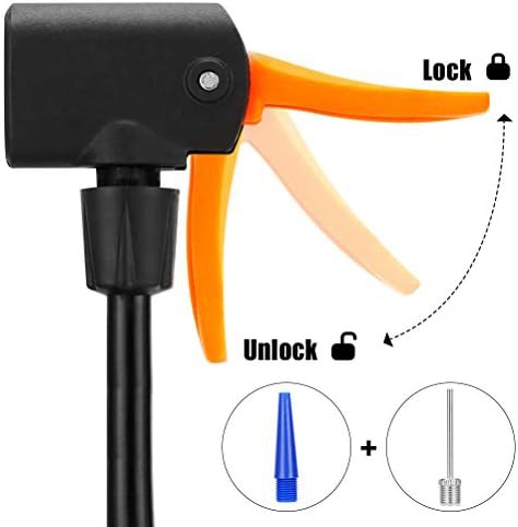 Black mini foot pump with pressure gauge — photo 3