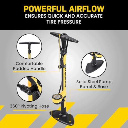 Steel Floor Pump with Large Gauge — photo 4