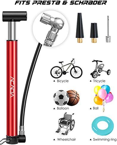 Red Mini Bike Pump with Frame Bracket — photo 5