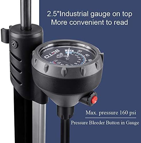 Red Universal Floor Pump with Gauge — photo 4
