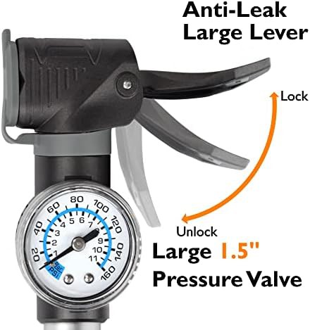 Portable Presta hand pump with pressure gauge — photo 4