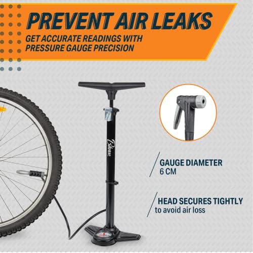 Black Floor Pump with Anti Slip Base — photo 4