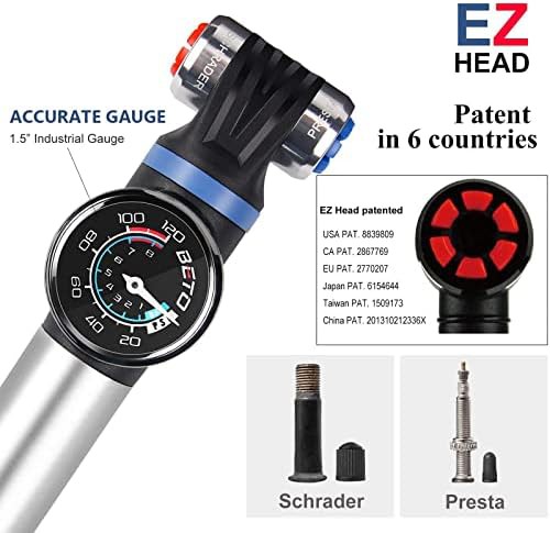 Presta road mini bike pump with foldable handle — photo 4