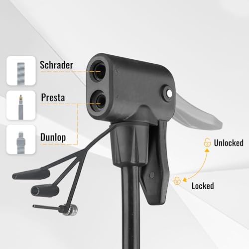 High Pressure Steel Floor Pump with Gauge — photo 3