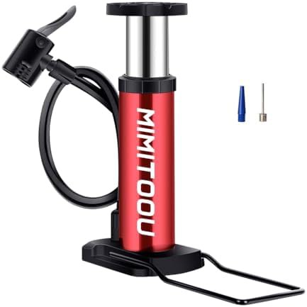 Red Alloy Bicycle Floor Pump