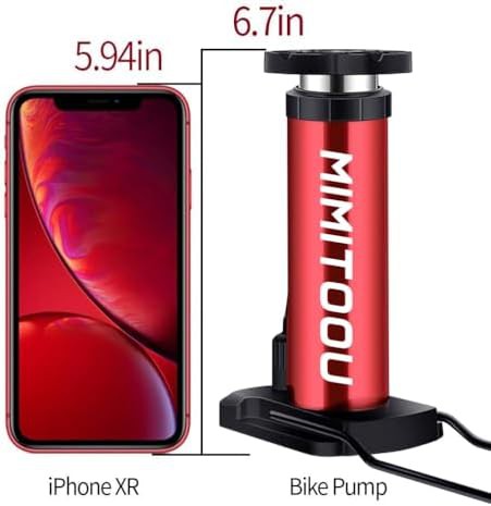 Red Alloy Bicycle Floor Pump — photo 4