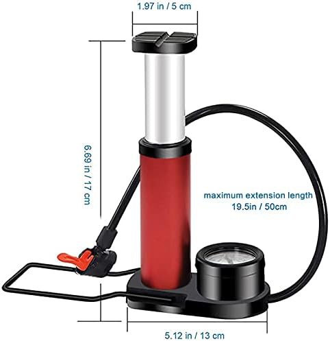 Mini bicycle foot pump with pressure gauge — photo 2
