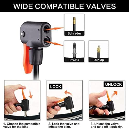 Mini bicycle foot pump with pressure gauge — photo 3