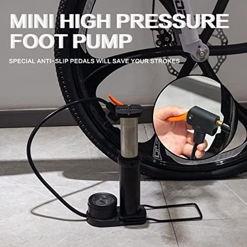 Mini bicycle foot pump with pressure gauge — photo 4