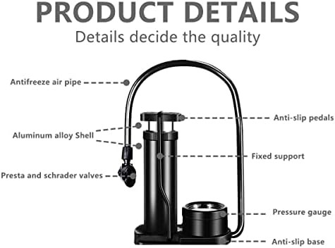 Mini bicycle foot pump with pressure gauge — photo 5