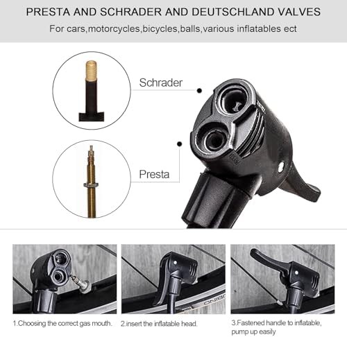 Double Cylinder Black Aluminum Floor Pump — photo 4