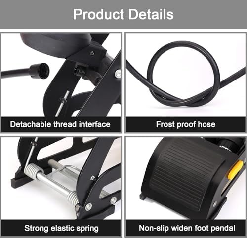 Double Cylinder Black Aluminum Floor Pump — photo 5