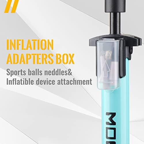 Blue Steel Floor Pump with Gauge — photo 3