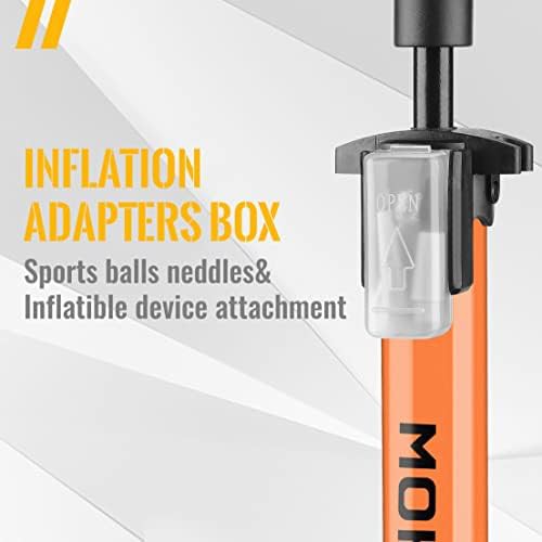 Orange Steel Floor Pump with Gauge — photo 5