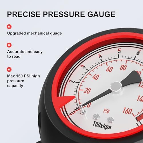 Tall Floor Pump with Integrated PSI Gauge — photo 3