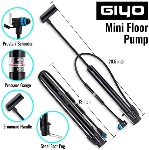 Compact Frame Floor Pump with Gauge — photo 5