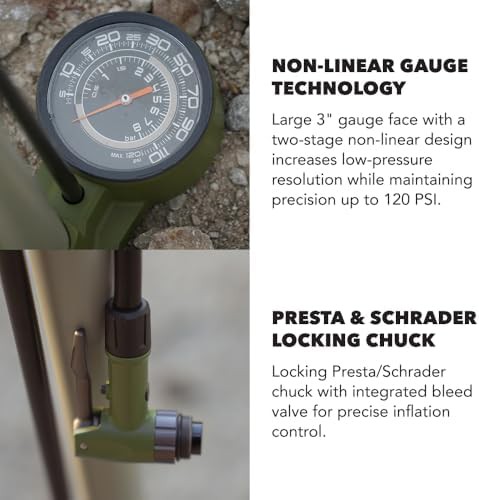 Steel Terra Floor Pump with Wood Handle — photo 4