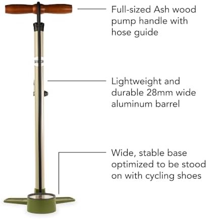 Steel Terra Floor Pump with Wood Handle — photo 5