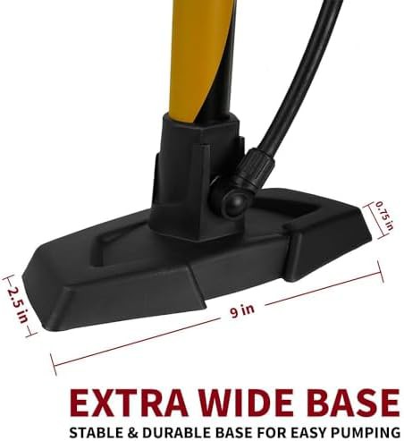 High Pressure Steel Floor Pump with Gauge — photo 3