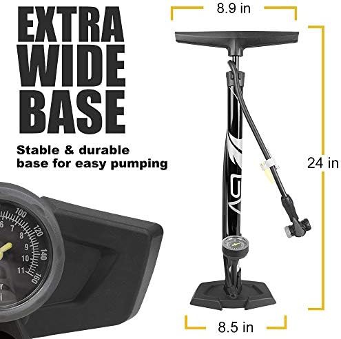 Full Size Black Steel Floor Pump — photo 3