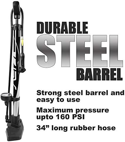 Full Size Black Steel Floor Pump — photo 5