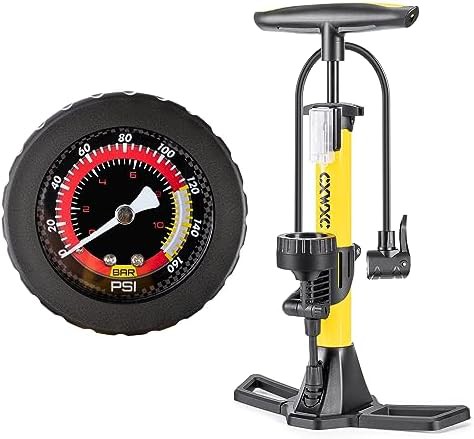 Road bike floor pump with 160 psi capacity