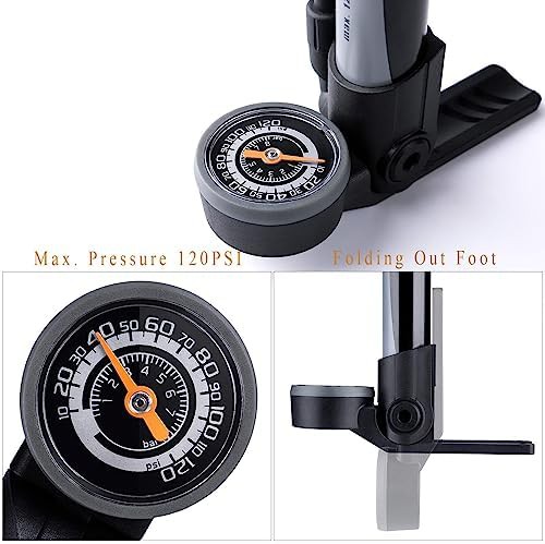 Portable Mini Floor Pump with Gauge — photo 4