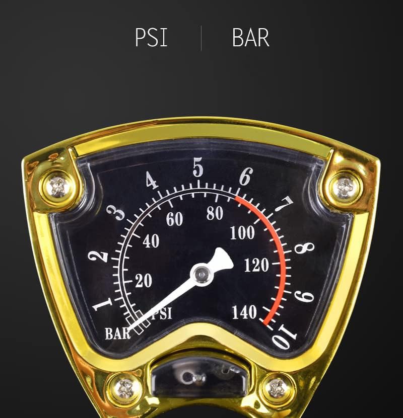 Alloy mini foot pump with gauge — photo 4