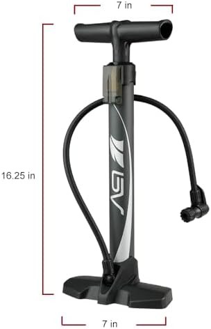 Petite Dark Grey Floor Pump with Gauge — photo 4