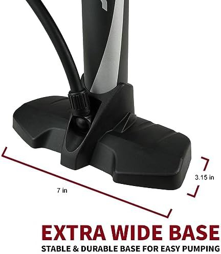 Petite Dark Grey Floor Pump with Gauge — photo 5