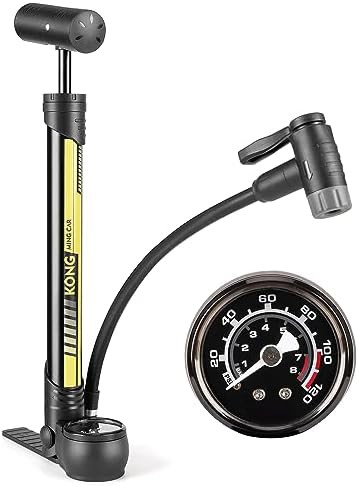 Black and Yellow Mini Pump with Gauge