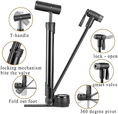 Black and Gray Mini Pump with Gauge — photo 5