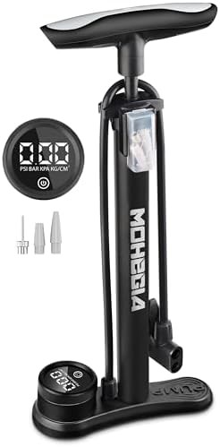 Black Floor Pump with Digital Gauge