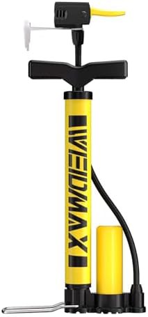 Portable Yellow Hand Pump for Road and Mountain Bikes