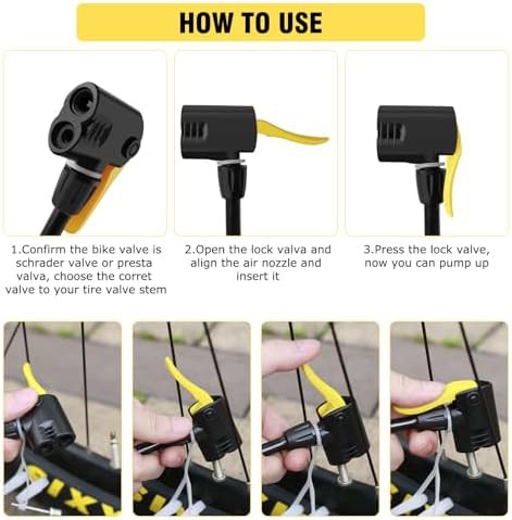 Portable Yellow Hand Pump for Road and Mountain Bikes — photo 4