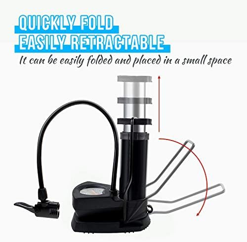 Black Motorcycle Foot Pump with Gauge — photo 3
