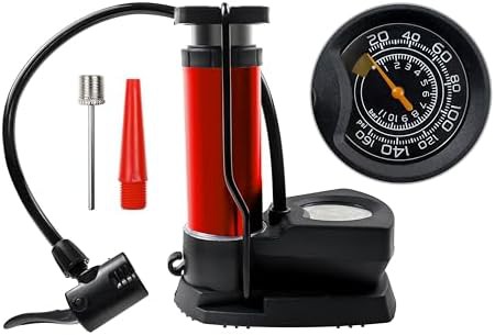 Red Foot Pump with Gauge