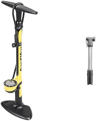 Yellow floor pump and mini combo