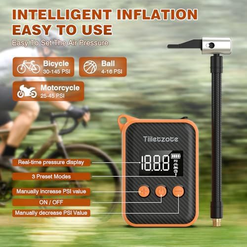 Electric Mini Mountain Bike Pump with Gauge — photo 5
